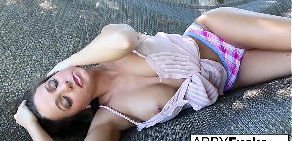 Abigail masturbates while relaxing on hammock